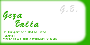 geza balla business card