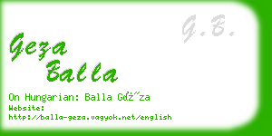 geza balla business card